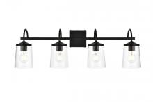  LD7313W33BLK - Avani 4 Light Black and Clear Bath Sconce