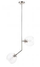 Elegant LD8039D8C - Ryland 2 light Chrome and Clear glass pendant