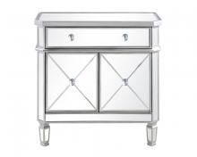  MF6-1002SC - 1 Drawer 2 Door Cabinet 32 In.x16 In.x32 In. in Silver Clear