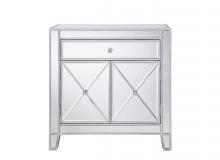 Elegant MF6-1034 - 1 Drawer 2 Doors Cabinet 28 in. x 13-1/4 in. x 28-1/4 in. in silver paint