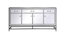  MF72072BK - James 72 In. Mirrored Credenza in Black