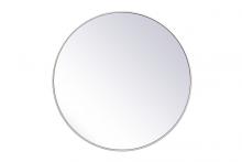 Elegant MR4839S - Metal Frame Round Mirror 39 Inch in Silver