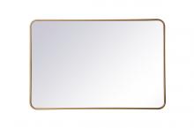  MR802842BR - Soft Corner Metal Rectangular Mirror 28x42 Inch in Brass