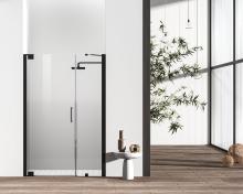 Elegant SD404-4872MBK - Semi-frameless hinged shower door 48 x 72 Matte Black