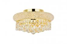  V1800F12G/RC - Primo 4 Light Gold Flush Mount Clear Royal Cut Crystal