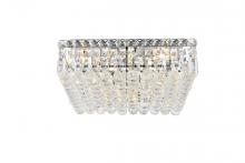 Elegant V2032F16C/RC - Maxime 6 light Chrome Flush Mount Clear Royal Cut Crystal