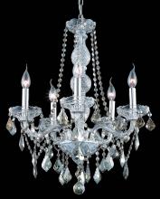  V7855D21C-GT/RC - Verona 5 Light Chrome Chandelier Golden Teak (Smoky) Royal Cut Crystal