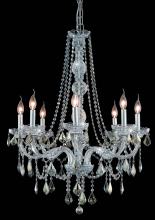  V7858D28C-GT/RC - Verona 8 Light Chrome Chandelier Golden Teak (Smoky) Royal Cut Crystal