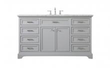  VF15060GR - 60 Inch Single Bathroom Vanity in Grey