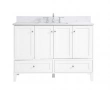 Elegant VF18048WH-BS - 48 inch Single Bathroom Vanity in White with Backsplash