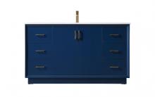 Elegant VF19660BL - 60 Inch SIngle Bathroom Vanity In Blue