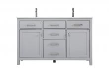  VF23354DGR - 54 Inch Double Bathroom Vanity in Grey