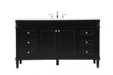 Elegant VF31860BK - 60 Inch Single Bathroom Vanity in Black