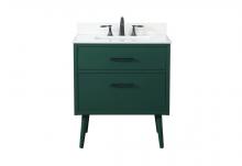  VF41030MGN-BS - 30 Inch Bathroom Vanity in Green with Backsplash