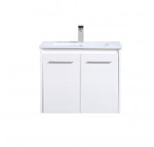 Elegant VF44024WH - 24 inch Single Bathroom Floating Vanity in White