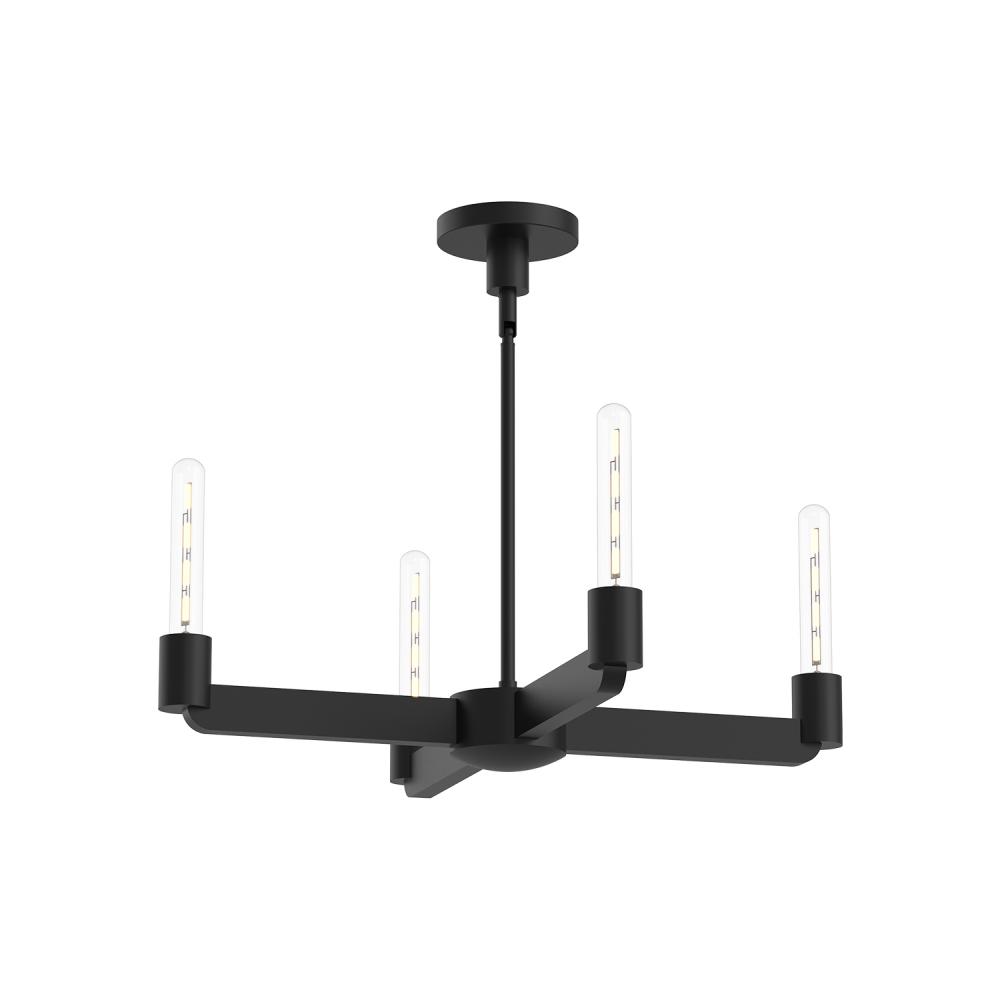 Claire 25-in Matte Black 4 Lights Chandeliers