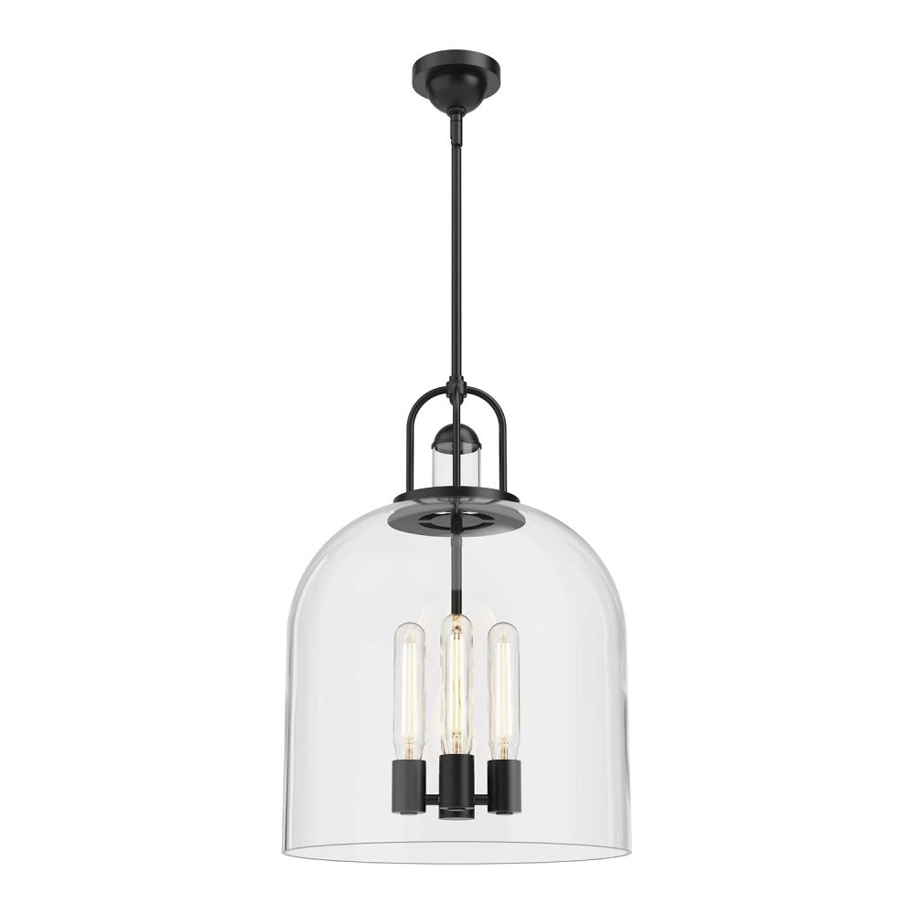 Lancaster 16-in Matte Black 4 Lights Pendant