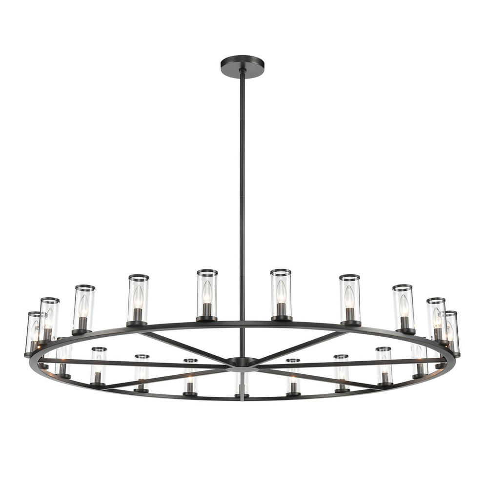 Revolve Clear Glass/Urban Bronze 21 Light Chandeliers