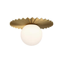  FM501212BGOP - Plume 12-in Brushed Gold/Opal Matte Glass 1 Light Flush Mount