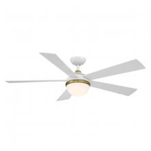 WAC Smart Fan Collection F-053L-SB/MW - Eclipse Soft Brass/Matte White WITH LUMINAIRE