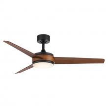 WAC Smart Fan Collection F-054L-MB/DK - Mod Matte Black/Distressed Koa WITH LUMINAIRE