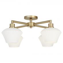 Quorum 3221-26-80 - Cassini 26 inches , 4 Light Flush Mount, Aged Brass