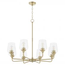  6313-8-80 - Raymond 8 Light Chandelier, Aged Brass