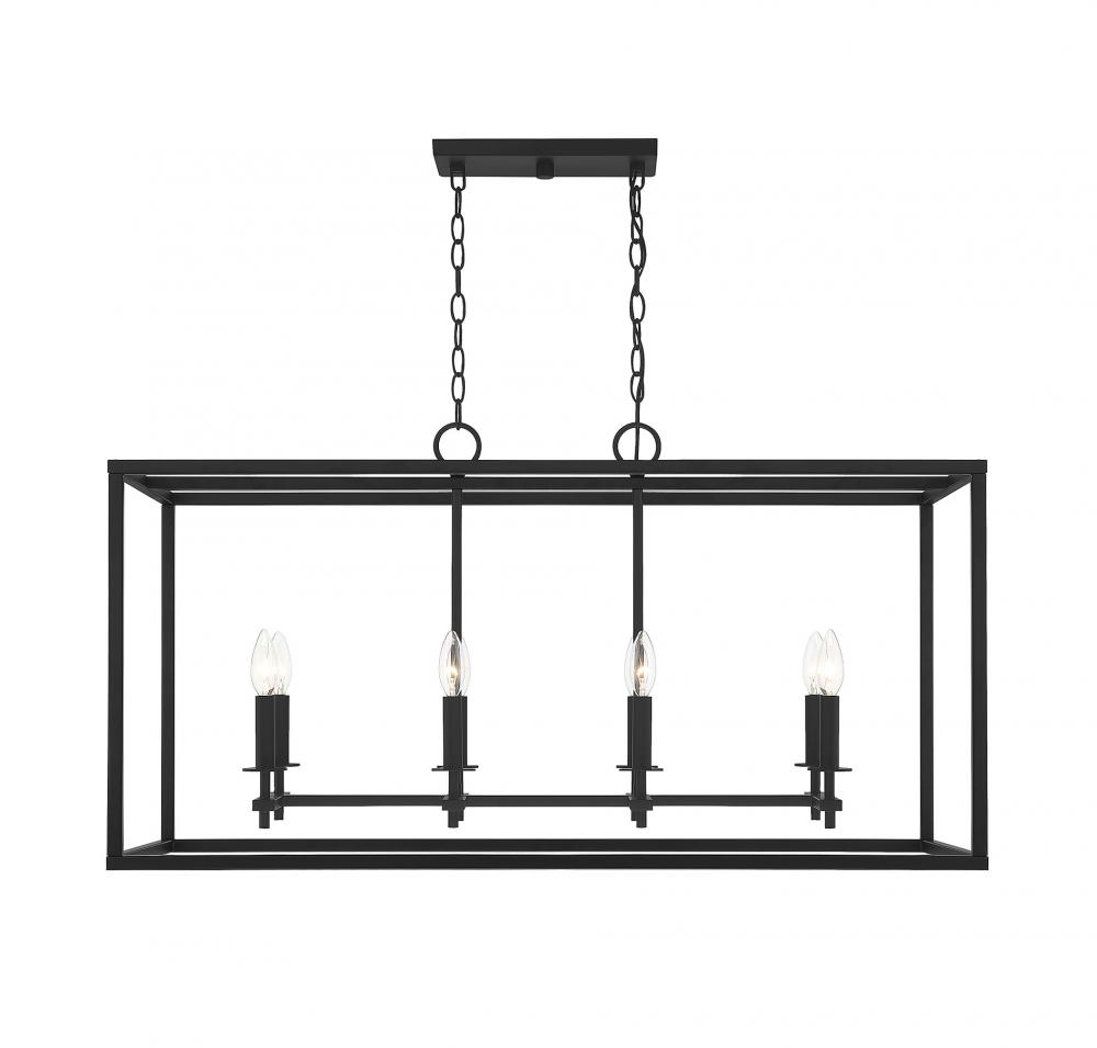 8 LT Outdoor Linear Chandelier in Matte Black *M23