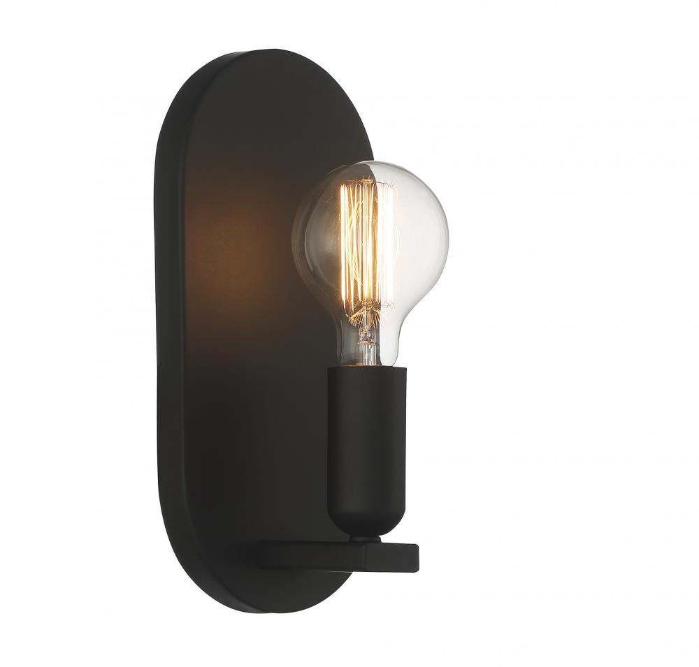 1-Light Wall Sconce in Matte Black