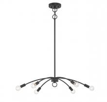 Savoy House Meridian M100116MBK - 6-Light Chandelier in Matte Black