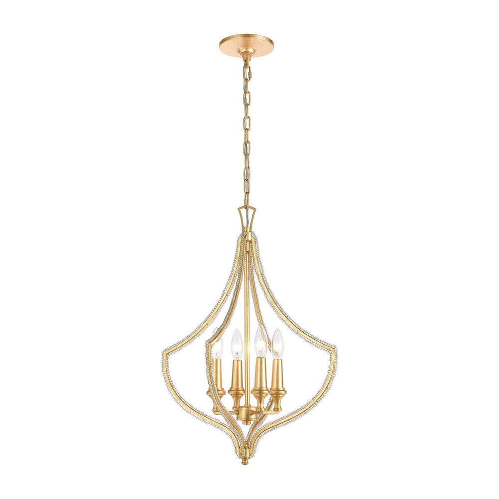 La Rochelle 4-Light Pendant in Parisian Gold Leaf