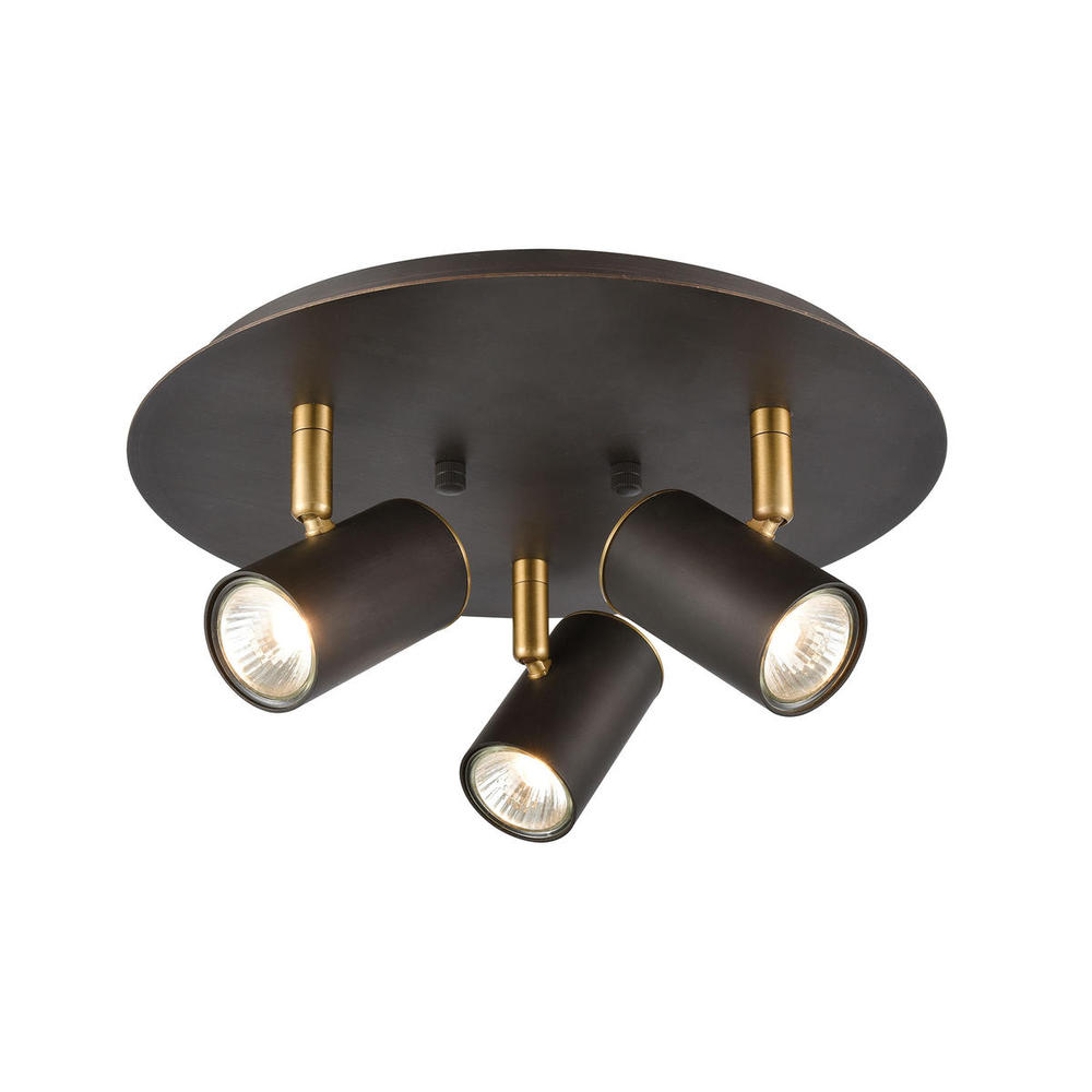 Kempton 3-Light Flush Mount in Matte Black