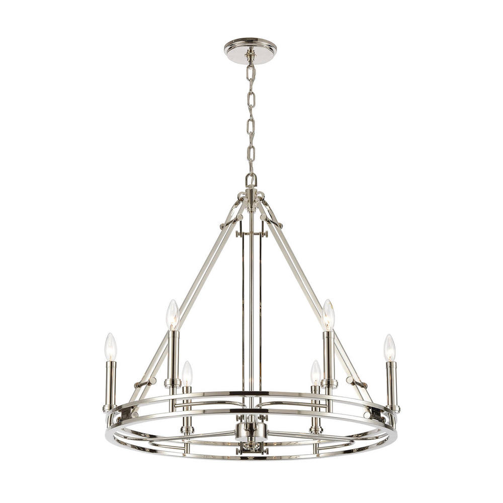 Bergamo 6-Light Chandelier in Polished Nickel