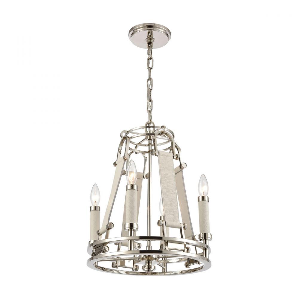 Bergamo 4-Light Chandelier in Polished Nickel