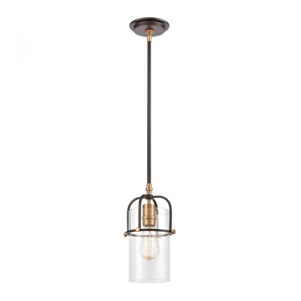 Lakeland 1-Light Mini Pendant in Oil Rubbed Bronze with Clear Glass