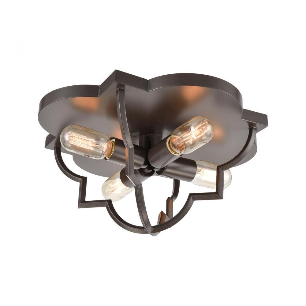 Chandette 4-Light Flush Mount in Oil Rubbed Bronze