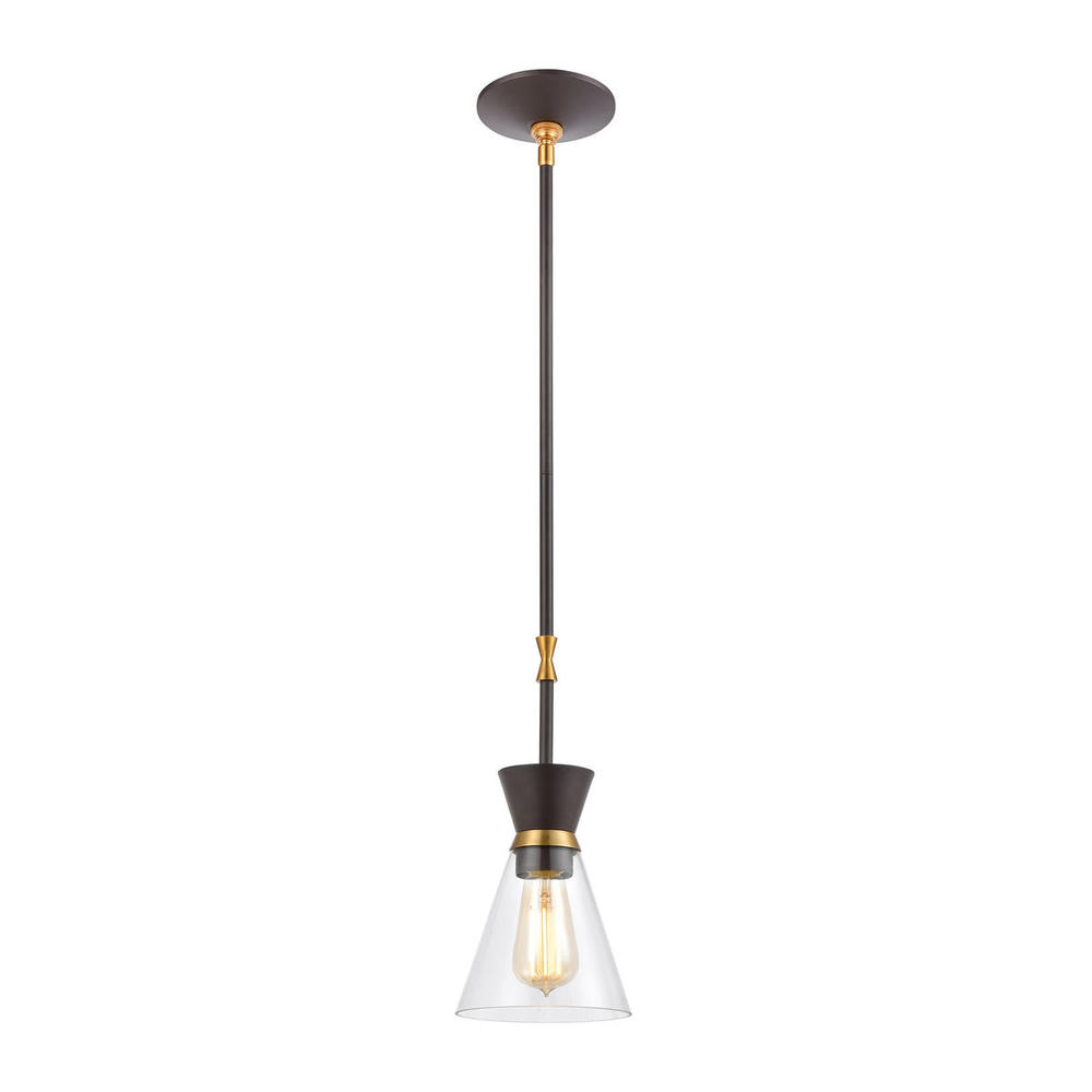 Modley 1-Light Mini Pendant in Oil Rubbed Bronze with Clear Glass