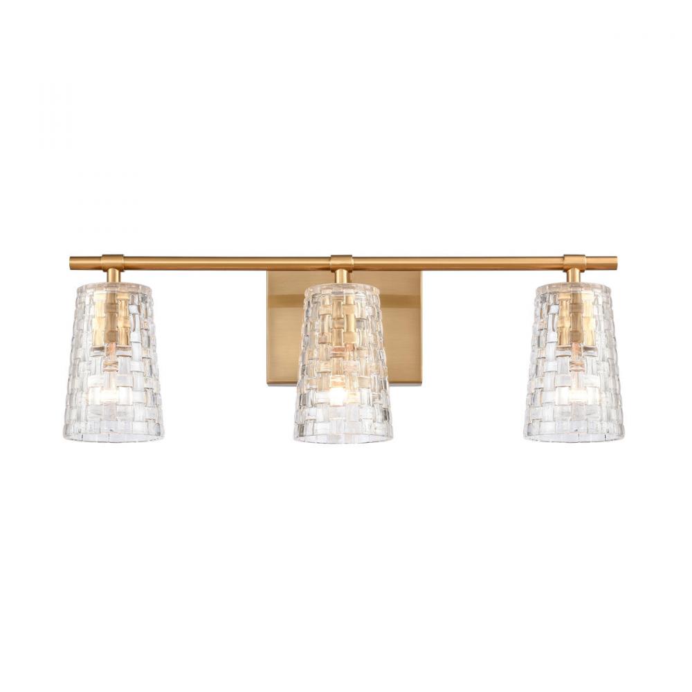 Lightweave 22'' Wide 3-Light Vanity Light - Satin Brass