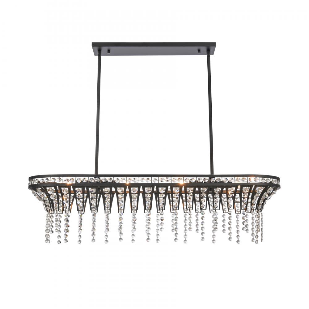 Fantania 36'' Wide 4-Light Linear Chandelier - Matte Black