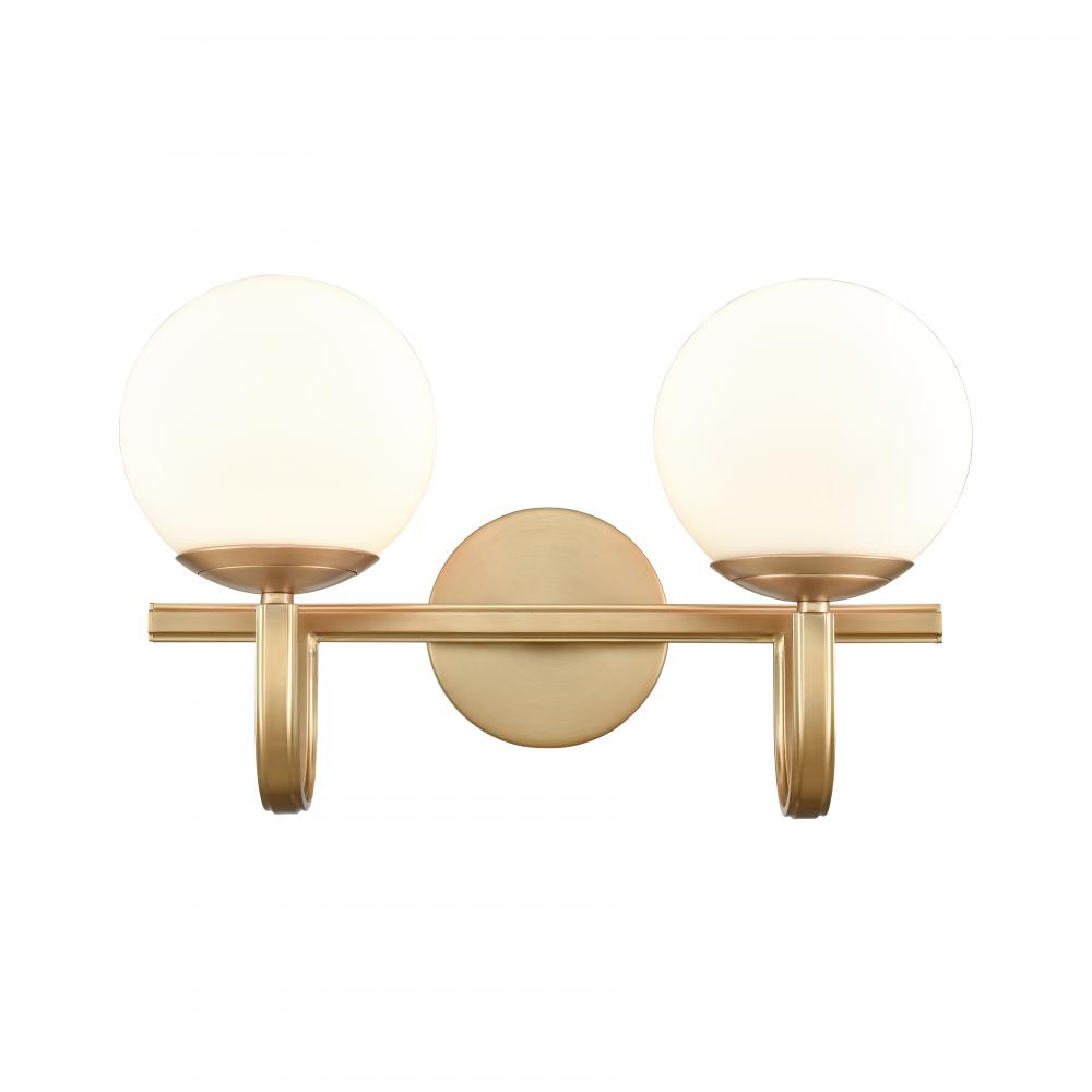 Caroline 16'' Wide 2-Light Vanity Light - Brushed Gold