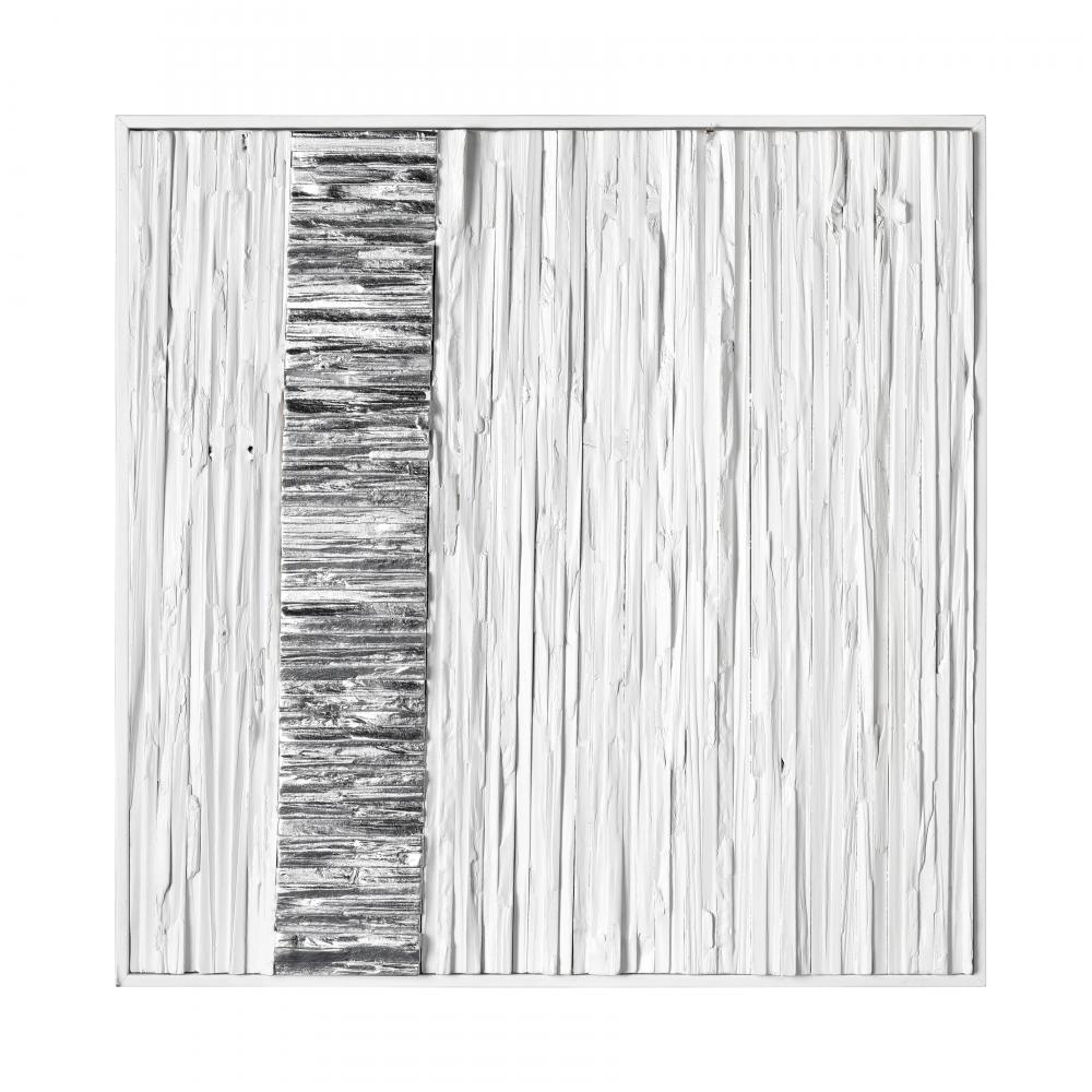 Stripe Wood Dimensional Wall Art - White