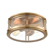 ELK Home 12122/2 - 2-Light Flush Mount in Satin Brass with Clear Glass