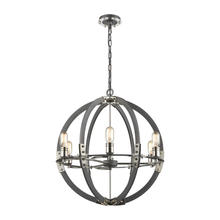 ELK Home 15234/6 - Riveted Plate 6-Light Chandelier in Silverdust Iron