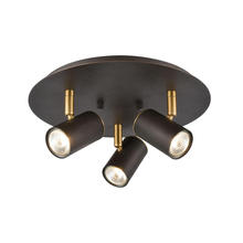  15414/3 - Kempton 3-Light Flush Mount in Matte Black