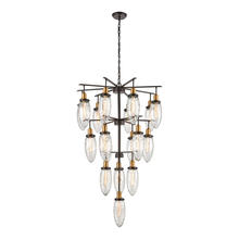 ELK Home 16329/18 - Shinzu 18-Light Chandelier in Oil Rubbed Bronze with Clear Water Glass