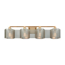 ELK Home 21108/4 - Compartir 4-Light Vanity Light in Satin Brass with Perforated Metal