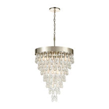 ELK Home 32345/7 - Morning Frost 7-Light Chandelier in Silver Leaf with Clear and Frosted Glass Drops