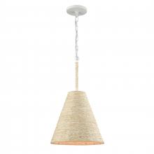 ELK Home 32455/1 - Abaca 12'' Wide 1-Light Pendant - Textured White