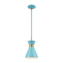  46523/1 - Modley 1-Light Mini Pendant in Pastel Blue with Metal