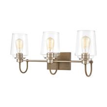  46642/3 - Bakersfield 3-Light Vanity Light in Light Wood with Clear Glass